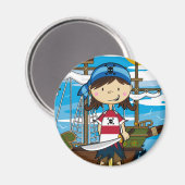 Magnet fille Pirate mignon (Recto/Verso)