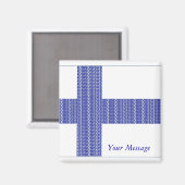 Magnet Finland Flag Nordic Blue on White Sisu (Recto/Verso)