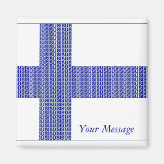 Magnet Finland Flag Nordic Blue on White Sisu