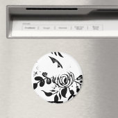 Magnet Fleurs Classiques Noir & Blanc Décolorées 3 (In Situ (Lave-vaisselle))