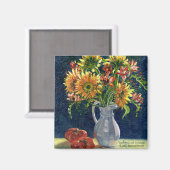 Magnet "Fleurs de soleil et tomates" (Recto/Verso)
