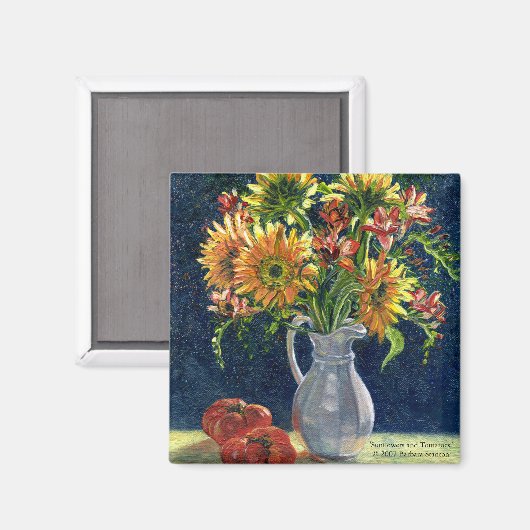 Magnet "Fleurs de soleil et tomates" (Recto/Verso)