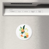 Magnet fleurs tropicales orange (In Situ (Lave-vaisselle))