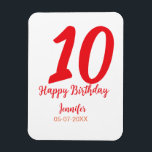 Magnet Flexible 10e anniversaire ajouter nom date année rouge modè<br><div class="desc">conception modifiable</div>