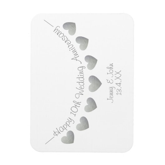 Magnet Flexible 10e anniversaire mariage en boîte cadeau / faveur (Vertical)