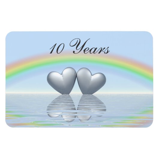 Magnet Flexible 10e anniversaire Tin Hearts (Horizontal)
