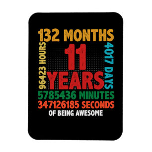 Magnet Flexible 11 Année D'Être Impressionnant 11e Anniversaire