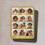 Magnet Flexible 12 Collage photo avec Arrière - plan or<br><div class="desc">Ajoutez vos photos préférées à ce modèle amusant. Vous pouvez utiliser des photos Instagram ou n'importe quelle photo pour cette grille.</div>