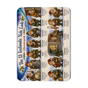 Magnet Flexible 13 lutins islandais de Noël à reykjavik