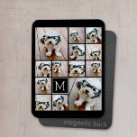 Magnet Flexible 13 Photo Collage Monogramme noir - Peut modifier l<br><div class="desc">Un design avec un arrière - plan de base. Utilisez jusqu'à treize photos carrés pour créer un cadeau unique et personnel. Si vous avez besoin d'ajuster les images,  cliquez sur l'outil personnaliser pour apporter des modifications.</div>