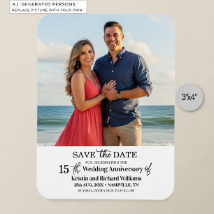Magnet Flexible 15e anniversaire de mariage, photo de sauvegarde d