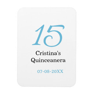 Magnet Flexible 15e anniversaire de quinceanera bleu noir lettre n