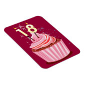 Magnet Flexible 18e anniversaire - Cupcake rose (Côté Droit)