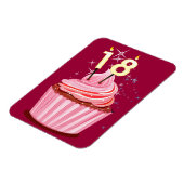 Magnet Flexible 18e anniversaire - Cupcake rose (Côté Gauche)