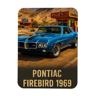 Magnet Flexible 1969 Pontiac Firebird Voiture Musclée Américaine V