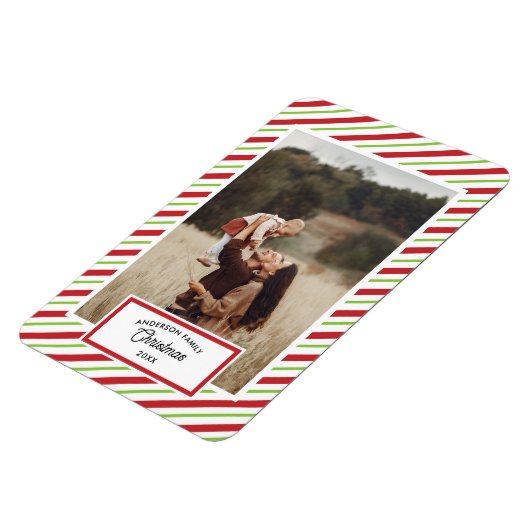 Magnet Flexible 1 Photo Diagonale rouge et verte (Côté Gauche)