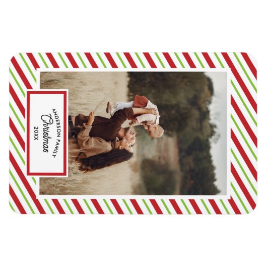 Magnet Flexible 1 Photo Diagonale rouge et verte (Horizontal)