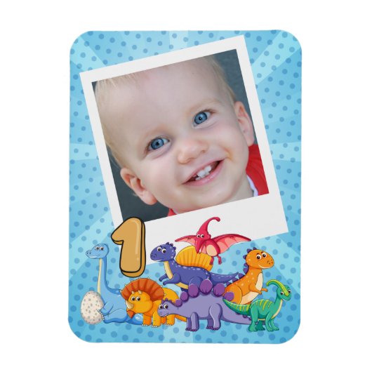 Magnet Flexible 1er anniversaire Dinosaur Party (Vertical)