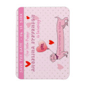 Magnet Flexible 1er Anniversaire Fille Rose Enregistrer La Date (Vertical)