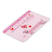 Magnet Flexible 1er Anniversaire Fille Rose Enregistrer La Date (Côté Gauche)