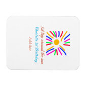 Magnet Flexible 1er Anniversaire soleil voyage ajouter nom soleil  (Horizontal)