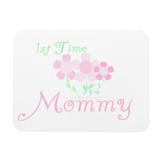 Magnet Flexible 1ère Fleurs roses Mommy Cadeaux (Horizontal)