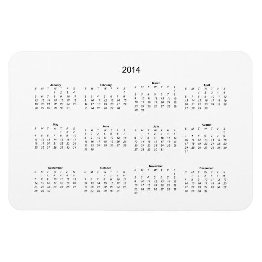Magnet Flexible 2014 Créez-le vous-même Calendrier (Horizontal)
