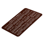 Magnet Flexible 2020 Année Calendrier mensuel Brown Grain de bois  (Côté Gauche)
