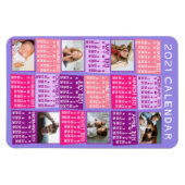 Magnet Flexible 2021 Année Calendrier mensuel mûre photo Collage (Horizontal)