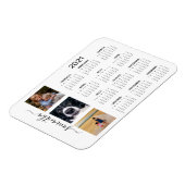 Magnet Flexible 2021 Calendrier complet année Monogramme photo man (Côté Gauche)