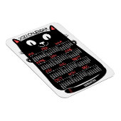 Magnet Flexible 2022 Année Calendrier mensuel Chat noir du milieu  (Côté Droit)