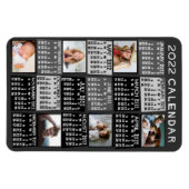 Magnet Flexible 2022 Year Monthly Calendar Mod Black Photo Collage (Horizontal)