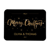 Magnet Flexible 2023 Black Gold Moderne Joyeux Noël Salutation Ma (Horizontal)