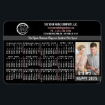 Magnet Flexible 2023 Calendar Custom Business Logo Name Photo Easy<br><div class="desc">These professional-looking 2023 calendar flexible magnets are perfect for your company office branding and marketing. They have bold numbers in white and red on black. Above that, brand your business with your corporate logo, business name, website, phone, address, and a slogan. To the right of the calendar, add a vertical...</div>