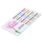 Magnet Flexible 2023 Superbe Pivoine Rose | Calendrier Floral (Côté Gauche)