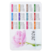 Magnet Flexible 2023 Superbe Pivoine Rose | Calendrier Floral (Vertical)