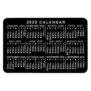 Magnet Flexible 2023 Year Monthly Calendar Classic Black and White