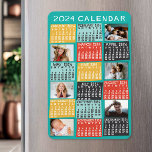 Magnet Flexible 2023 Year Monthly Calendar Modern Photo Collage<br><div class="desc">This personalized 2023 year monthly calendar has a mid-century modern geometric look with asymmetrical color blocks and cut-out paper style typography. Use the easy templates to add six of your favorite photos (horizontal work best, but all shapes will automatically adjust to fit the frames). This vibrant, ultra-mod calendar will help...</div>