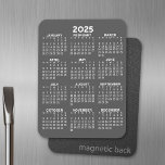 Magnet Flexible 2024 Calendar - Basic Grey Mini Calendar<br><div class="desc">Grey and White - A minimal,  basic 12 month calendar with a solid color background. A standard look for your home office or school locker.</div>