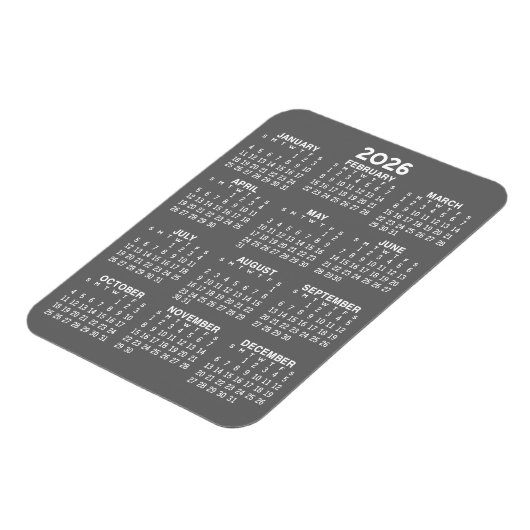Magnet Flexible 2024 Calendar - Basic Grey Mini Calendar (Côté Gauche)