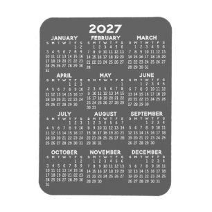 Magnet Flexible 2024 Calendar - Basic Grey Mini Calendar