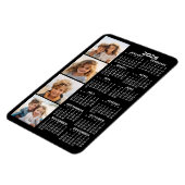 Magnet Flexible 2024 Calendar with 4 Photo Collage - black (Côté Gauche)