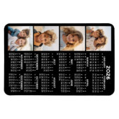 Magnet Flexible 2024 Calendar with 4 Photo Collage - black (Horizontal)