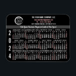 Magnet Flexible 2024 Calendrier personnalisé Nom du logo commercia<br><div class="desc">Ces magnets flexibles de calendrier 2024, d'apparence professionnelle, sont parfaits pour la marque et le marketing de votre entreprise. Ils ont des chiffres en gras en blanc et rouge clair en noir. Ci-dessus, mettez en avant votre entreprise avec le logo de votre entreprise, son nom d'entreprise, son site Web, son...</div>
