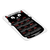 Magnet Flexible 2025 Année Calendrier mensuel Chat noir du milieu  (Côté Droit)