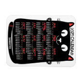 Magnet Flexible 2025 Année Calendrier mensuel Chat noir du milieu  (Horizontal)