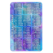 Magnet Flexible 2025 Année Calendrier mensuel Etoiles d'aquarelle (Vertical)