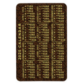 Magnet Flexible 2025 Année Calendrier mensuel Fèves de café foncé (Vertical)