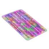 Magnet Flexible 2025 Année Calendrier mensuel Peinture arc-en-ciel (Côté Droit)