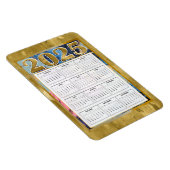 Magnet Flexible 2025 Année en un coup d'oeil Calendrier Nouvel An  (Côté Droit)